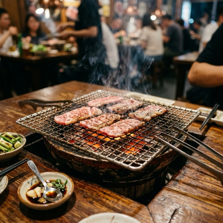 燒肉店的用餐場景